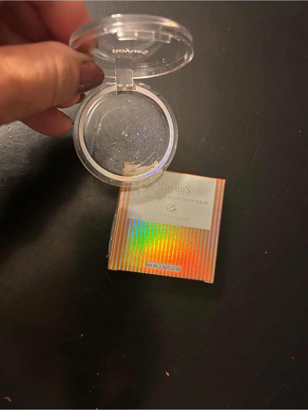 Luxurious Clear Lip Balm in Holographic Case - Unbranded
